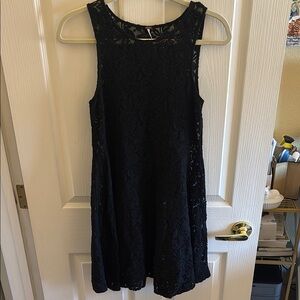 FREE PEOPLE | Black lace mini dress, sleeveless, size small -‎ EUC